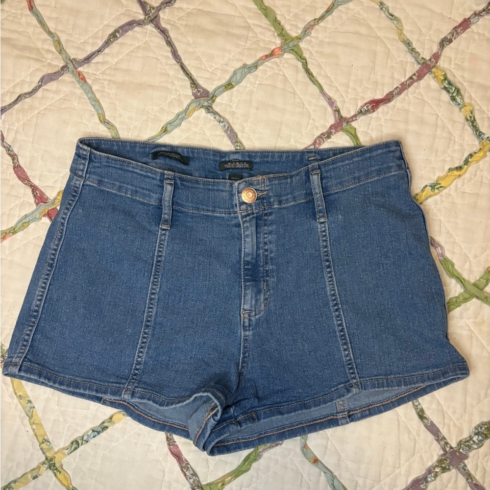 high rise wildfable jean shorts